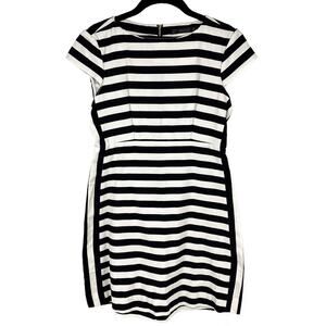 Zara Trafaluc Black and White Striped Sheath Dress - S